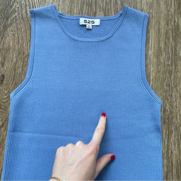 525 Ribbed Blue Tank - Picture 4 of 9